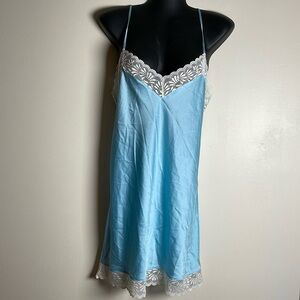 Blue and white lace slip
